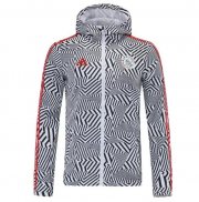 2021-22 Ajax Black White Windbreaker Hoodie Jacket