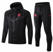 2019 Portugal Black Training Kits Hoodie Jacket + Pants