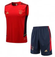 2022-23 Ajax Red Training Vest Kits Shirt with Shorts