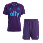 Kids/Youth Charlotte FC 2023-24 Purple Crown Jewel Kit Away Soccer Kits Shirt With Shorts