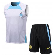 2022-23 Inter Milan White Training Vest Kits Shirt with Shorts