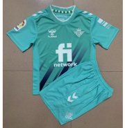 Kids Real Betis 2022-23 Blue Goalkeeper Soccer Kits Shirt With Shorts