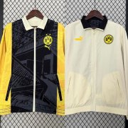 2024-25 Dortmund Black Yellow Reversible Trench Coat Jacket