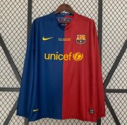 2008-09 Barcelona Retro Long Sleeve Home Soccer Jersey Shirt
