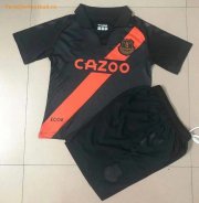 2021-22 Everton Kids Away Black Soccer Jersey Kit Shirt With Shorts