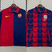 2024-25 Barcelona Blue Red Reversible Trench Coat Jacket