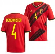 2020 EURO Belgium Home Soccer Jersey Shirt Leander Dendoncker #4