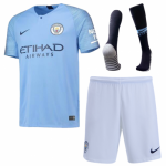 2018-19 Manchester City Home Soccer Whole Kit (Shirt + Shorts + Socks)