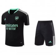 2021-22 Arsenal Black Training Kits Shirt with Shorts