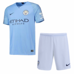 2018-19 Manchester City Home Soccer Jersey Kit (Shirt + Shorts)