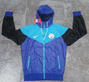 2020-21 Manchester City Blue Hoodie Windbreaker Jacket