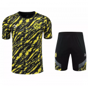 2021-22 Dortmund Black Yellow Training Kits Shirt with Shorts