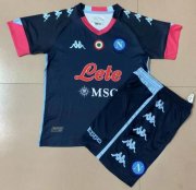 Kids Napoli 2020-21 Third Away Soccer Kits Shirt With Shorts
