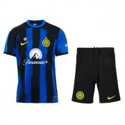 2023-24 Inter Milan Kids Home Soccer Kits Shirt With Shorts
