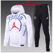 Kids 2020-21 PSG White Sweat Shirt and Pants Training Suits