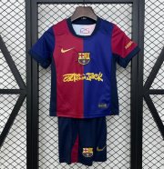 2024-25 Barcelona Kids Home Special Soccer Kits Shirt With Shorts