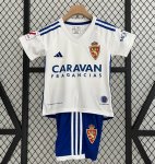 2023-24 Real Zaragoza Kids Home Soccer Kits Shirt With Shorts