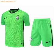 2021/22 Euro France Green Goalkeeper Soccer Kits Shirt with Shorts