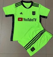 Kids Los Angeles FC 2021-22 Green Goalkeeper Soccer Kits Shirt With Shorts