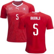 2018 World Cup Switzerland Home Soccer Jersey Shirt Manuel Akanji #5