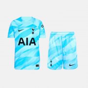 2023-24 Tottenham Hotspur Kids Blue Goalkeeper Soccer Kits Shirt With Shorts
