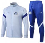 2020-21 Chelsea Light Grey Jacket Training Suit with pants