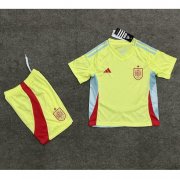 2024 Euro Cup Spain Kids Away Soccer Kits Shirt with Shorts