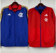 2023-24 Flamengo Red Blue Reversible Trench Coat Jacket
