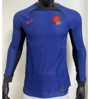 2022 FIFA World Cup Netherlands Long Sleeve Away Soccer Jersey Shirt Player Version