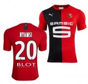 2019-20 Stade Rennais Home Soccer Jersey Shirt Gerzino Nyamsi #20