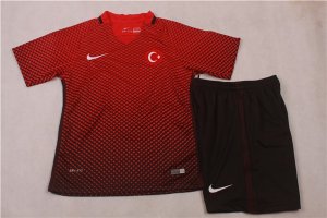 Kids Turkey 2016 Euro Home Soccer Shirt With Shorts
