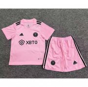 Kids Inter Miami 2023-24 Pink Home Soccer Kits Shirt With Shorts