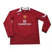 05-06 Manchester United Retro Home Long Sleeve Soccer Jersey Shirt