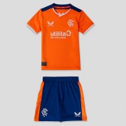 2022-23 Glasgow Rangers Kids Third Away Soccer Kits Shirt With Shorts
