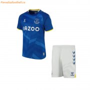 2021-22 Everton Kids Home Soccer Jersey Kit Shirt With Shorts