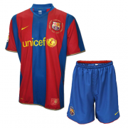 07-08 Barcelona Retro Home 50-Yeas Anniversary Soccer Jersey Kit (Shirt + Shorts)
