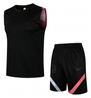 2021-22 South Korea Black Training Vest Kits Soccer Shirt with Shorts
