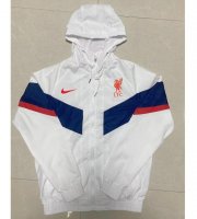 2022-23 Liverpool White Windbreaker Hoodie Jacket