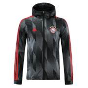2021-22 Bayern Munich Black Grey Windbreaker Hoodie Jacket