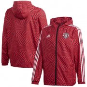 2021-22 Manchester United Black Red Windbreaker Hoodie Jacket