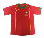 2004 Portugal Retro Red Home Soccer Jersey Shirt
