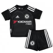 Kids Chelsea 2015-16 Third Black Soccer Shirt with Shorts