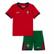 2024 Euro Cup Portugal Kids Home Soccer Kits Shirt With Shorts