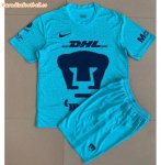Kids UNAM 2021-22 Blue Goalkeeper Soccer Kits Shirt With Shorts