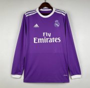 2016-17 Real Madrid Retro Long Sleeve Away Soccer Jersey Shirt