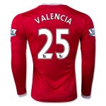 2015-16 Manchester United LS Home Soccer Jersey VALENCIA 25