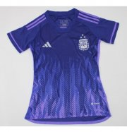 2022 World Cup Argentina Three Stars Away Women Soccer Jersey Shirt