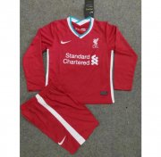 2020-21 Liverpool Kids Home Long Sleeve Soccer Kits Shirt With Shorts