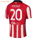 2020-21 Atlético Madrid Metropolitano Home Soccer Jersey Shirt with Vitolo 20 printing