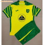 Kids Norwich City 2021-22 Home Soccer Kits Shirt With Shorts